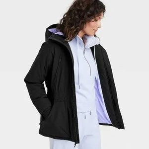 All In Motion Women's Zip Winter Hooded Wind-Resistant Snow Sport Jacket