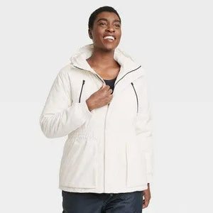 All In Motion Women's Zip Winter Hooded Wind-Resistant Snow Sport Jacket