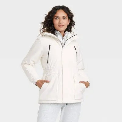 All In Motion Women's Zip Winter Hooded Wind-Resistant Snow Sport Jacket
