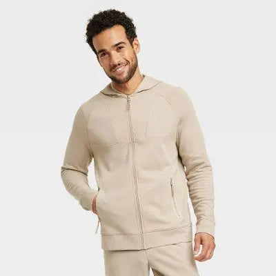 All in Motion Men's Ponte Full-Zip Hoodie with Mesh Lining