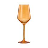 Rhea Stemmed Wine Glassware, Set of 6, Amber