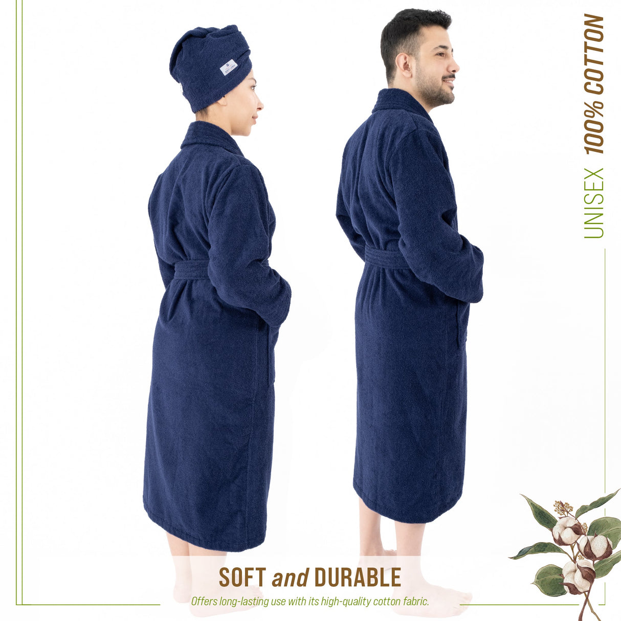 American Soft Linen, 100% Cotton Robes for Women and Men, Soft Lightweight Unisex Couple Turkish Bathrobes Wholesale