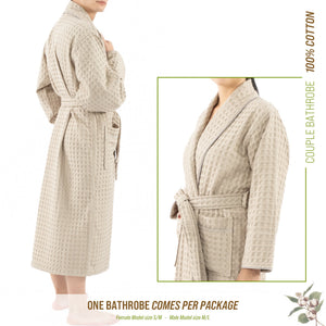 American Soft Linen 100% Cotton Waffle Robes for Women and Men, Unisex Waffle Kimono Lounging Bathrobe, 1 Piece Waffle Robe for Couples After Shower