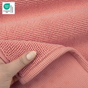 American Soft Linen 100% Cotton Bath Mat Rugs, 17x24 inches with Silicone Backing, Soft Absorbent Grip-Enhanced Bath Mats for Bathroom