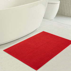 American Soft Linen 100% Cotton Bath Mat Rugs, 17x24 inches with Silicone Backing, Soft Absorbent Grip-Enhanced Bath Mats for Bathroom