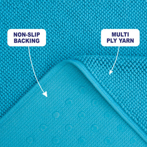 American Soft Linen 100% Cotton Bath Mat Rugs, 20x34 inches with Silicone Backing, Soft Absorbent Grip-Enhanced Bath Mats for Bathroom - 35 Set Case Pack
