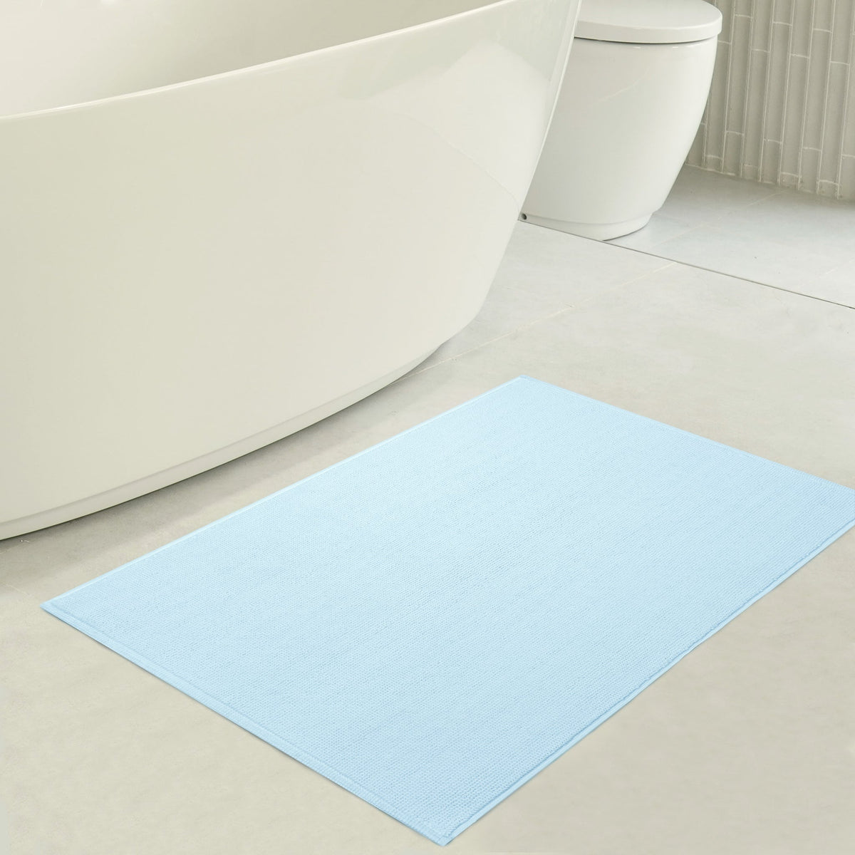 American Soft Linen 100% Cotton Bath Mat Rugs, 20x34 inches with Silicone Backing, Soft Absorbent Grip-Enhanced Bath Mats for Bathroom - 35 Set Case Pack