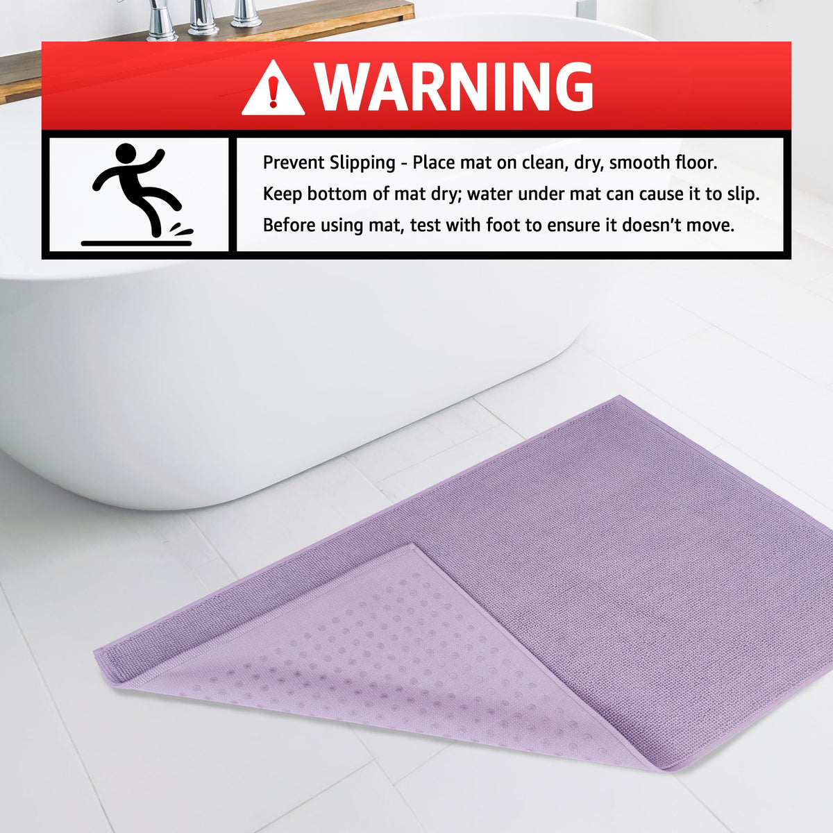 American Soft Linen 100% Cotton Bath Mat Rugs, 20x34 inches with Silicone Backing, Soft Absorbent Grip-Enhanced Bath Mats for Bathroom - 35 Set Case Pack