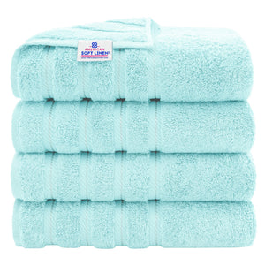 American Soft Linen 100% Cotton Turkish Towels for Bathroom, 4 Pack Bath Towel Set,  Super Soft, Extra Large Bath Towels