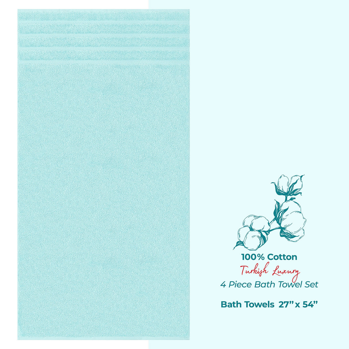 American Soft Linen 100% Cotton Turkish Towels for Bathroom, 4 Pack Bath Towel Set,  Super Soft, Extra Large Bath Towels