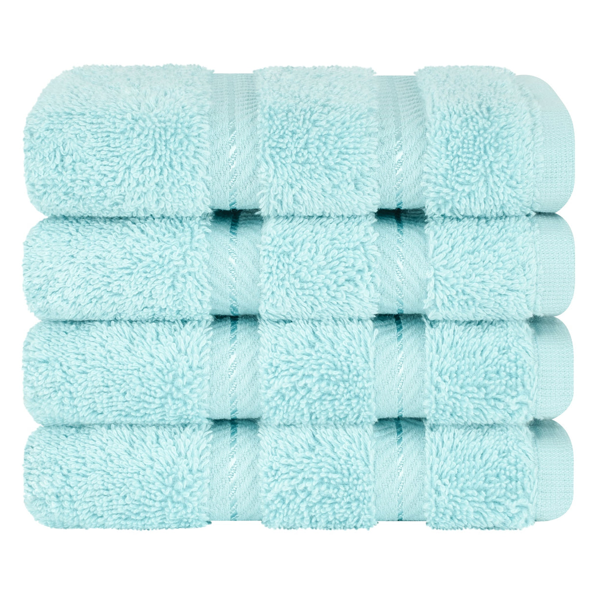 4 Piece 100% Cotton Softness, Elegance, Comfort Washcloth Turkish Towel Set