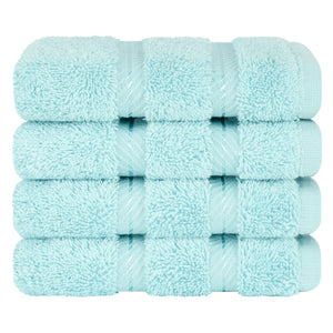 4 Piece 100% Cotton Softness, Elegance, Comfort Washcloth Turkish Towel Set