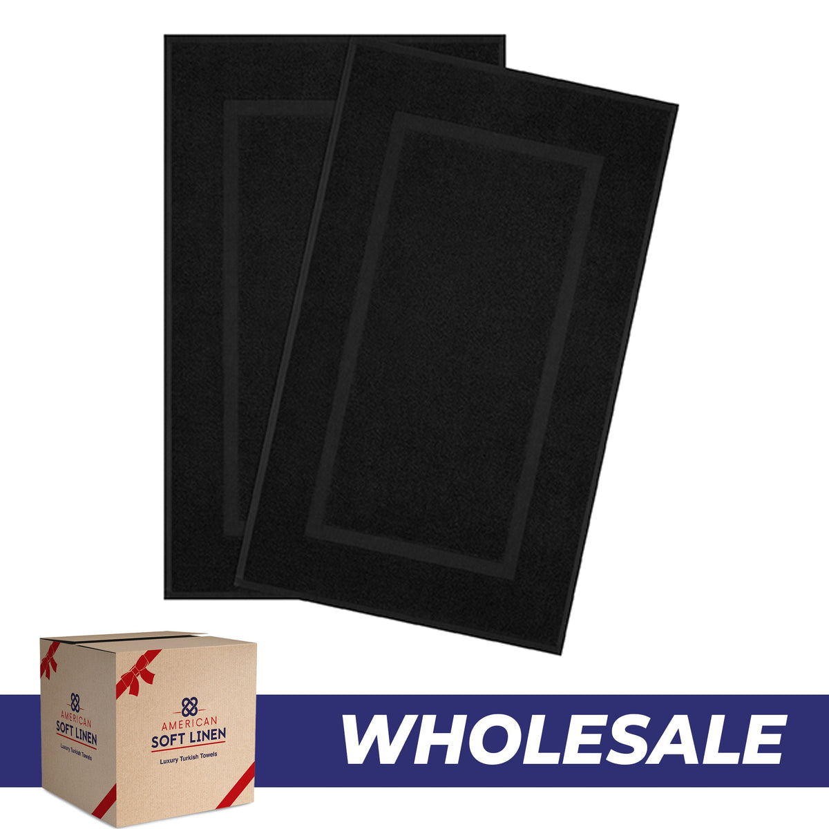 American Soft Linen Bekos 100% Cotton Bath Mat Set, 2 Piece 20x34 inches Wholesale Bath Rugs for Bathroom