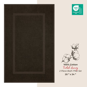 American Soft Linen Bekos 100% Cotton Bath Mat Set, 2 Piece 20x34 inches Wholesale Bath Rugs for Bathroom