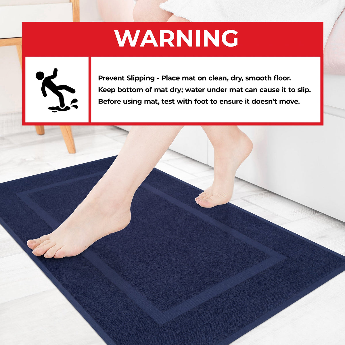 American Soft Linen Bekos 100% Cotton Bath Mat Set, 2 Piece 20x34 inches Wholesale Bath Rugs for Bathroom