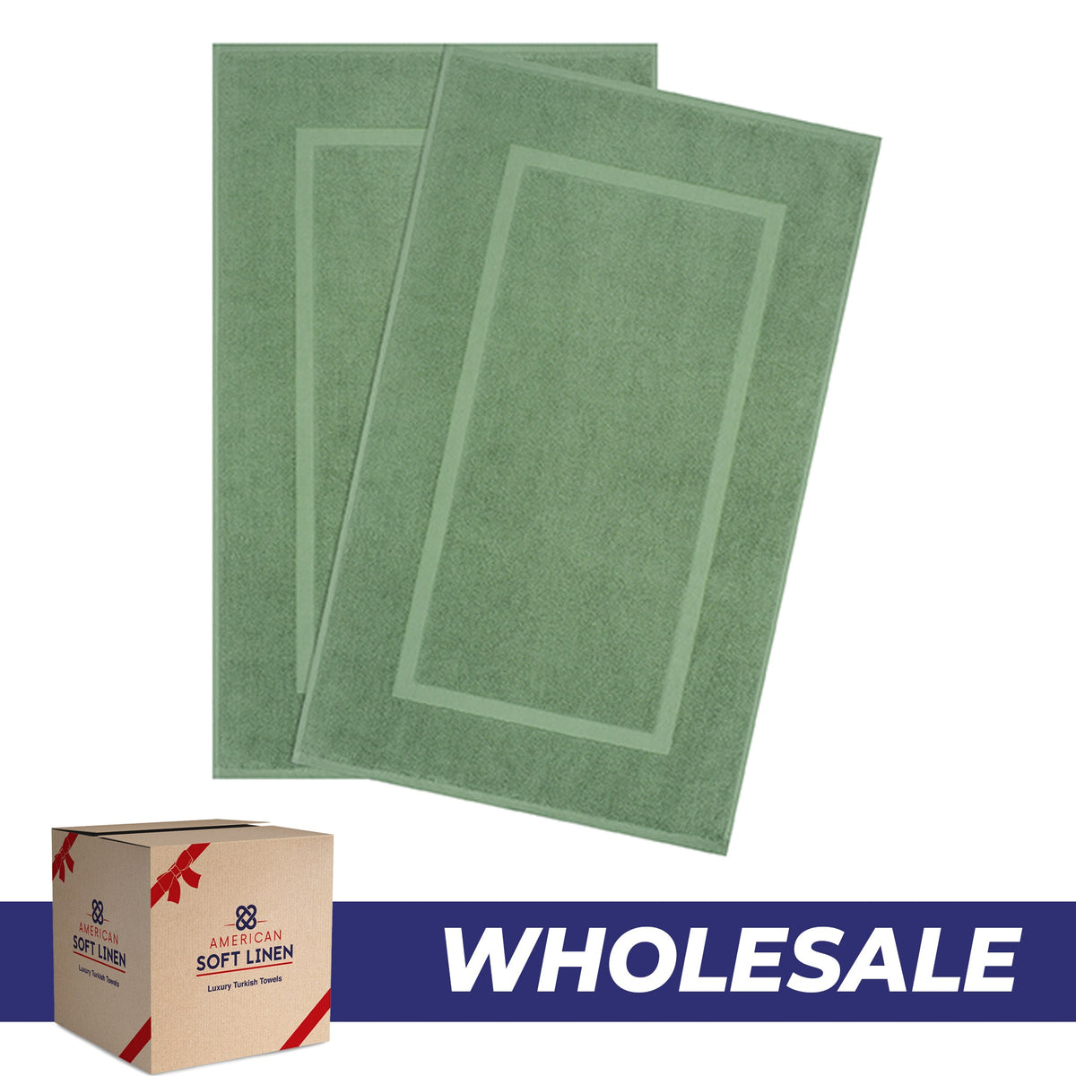 American Soft Linen Bekos 100% Cotton Bath Mat Set, 2 Piece 20x34 inches Wholesale Bath Rugs for Bathroom