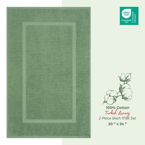 American Soft Linen Bekos 100% Cotton Bath Mat Set, 2 Piece 20x34 inches Wholesale Bath Rugs for Bathroom
