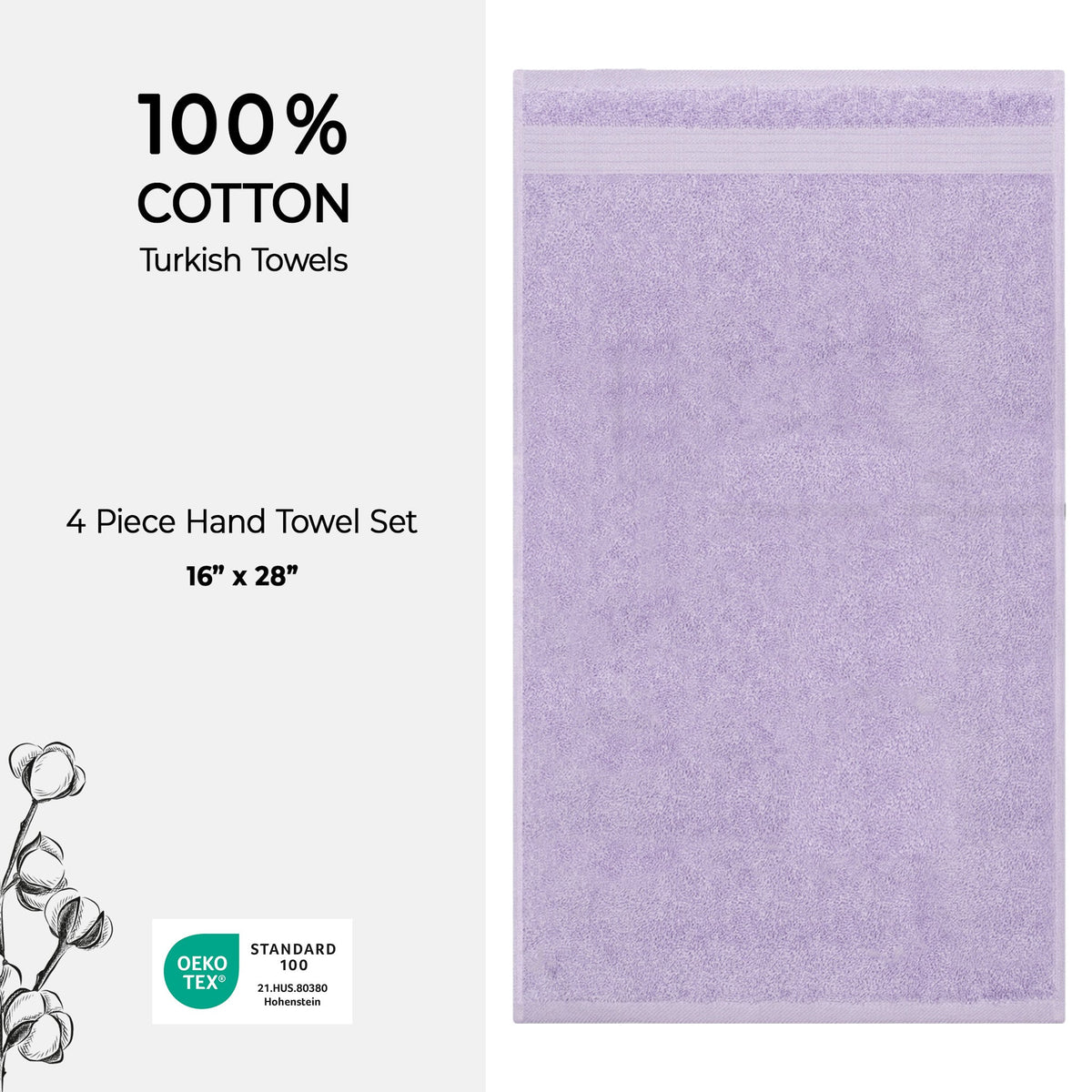 American Soft Linen Bekos 100% Cotton Turkish 4-Piece Hand Towel Sets, Wholesale Luxury Hand Towels