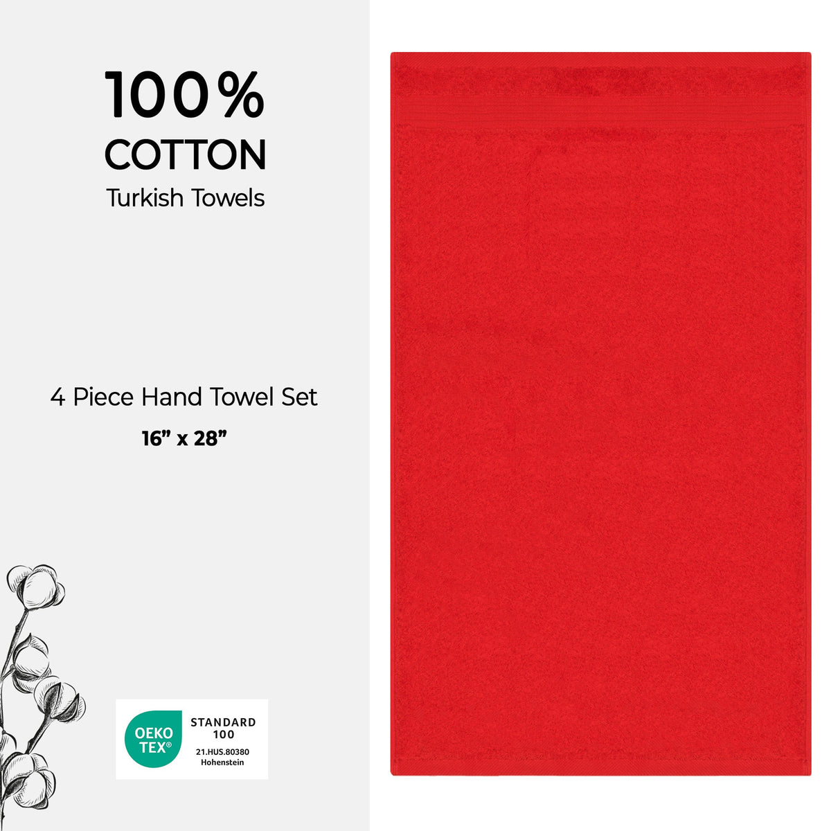 American Soft Linen Bekos 100% Cotton Turkish 4-Piece Hand Towel Sets, Wholesale Luxury Hand Towels