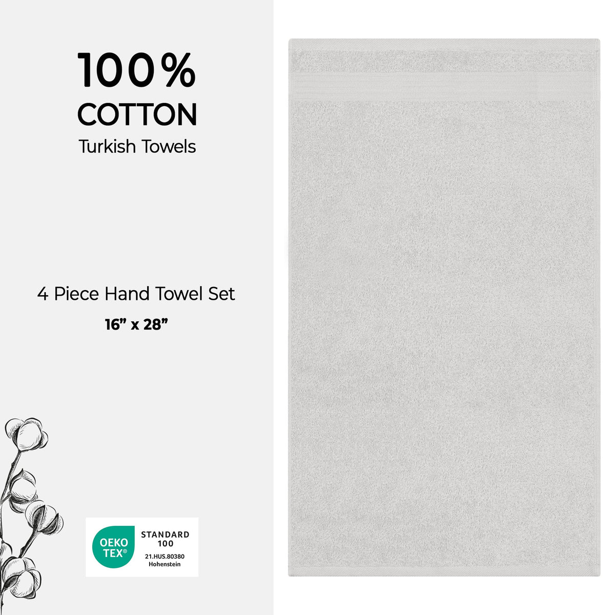American Soft Linen Bekos 100% Cotton Turkish 4-Piece Hand Towel Sets, Wholesale Luxury Hand Towels