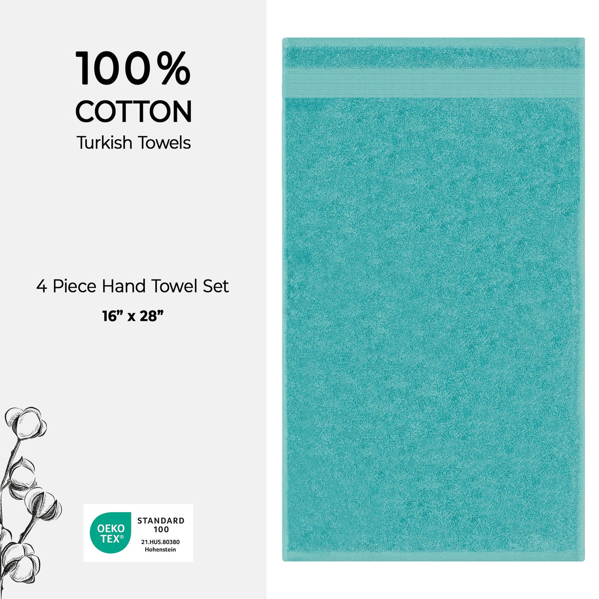 American Soft Linen Bekos 100% Cotton Turkish 4-Piece Hand Towel Sets, Wholesale Luxury Hand Towels