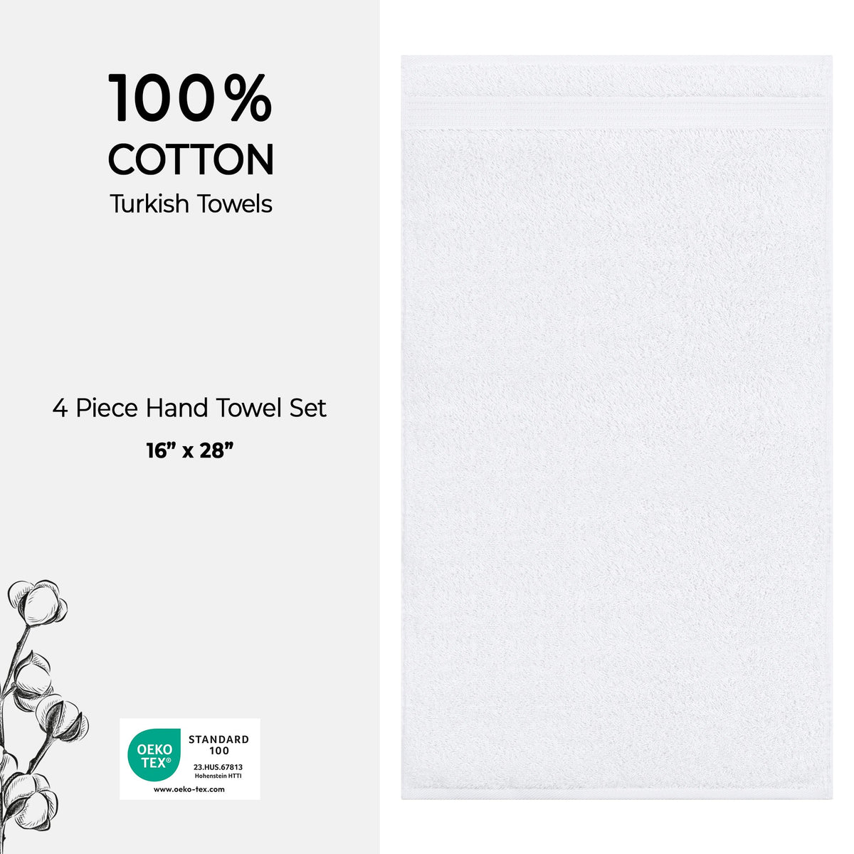 American Soft Linen Bekos 100% Cotton Turkish 4-Piece Hand Towel Sets, Wholesale Luxury Hand Towels