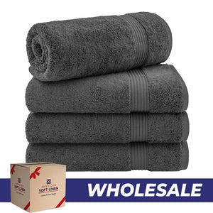 American Soft Linen Bekos 100% Cotton Turkish 4-Piece Bath Towel Sets, Wholesale Luxury Bath Towels