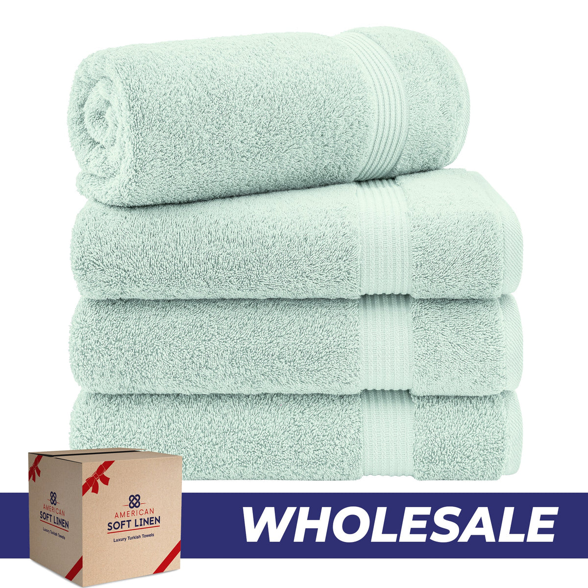 American Soft Linen Bekos 100% Cotton Turkish 4-Piece Bath Towel Sets, Wholesale Luxury Bath Towels