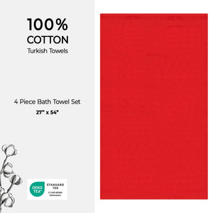 American Soft Linen Bekos 100% Cotton Turkish 4-Piece Bath Towel Sets, Wholesale Luxury Bath Towels