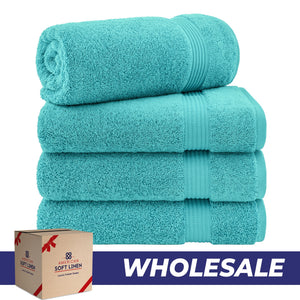 American Soft Linen Bekos 100% Cotton Turkish 4-Piece Bath Towel Sets, Wholesale Luxury Bath Towels