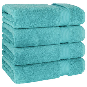 American Soft Linen Bekos 100% Cotton Turkish 4-Piece Bath Towel Sets, Wholesale Luxury Bath Towels