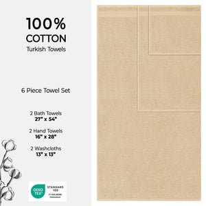 American Soft Linen Bekos 100% Cotton 6-Piece Turkish Bath Towel Sets, Wholesale Luxury Bath Towels
