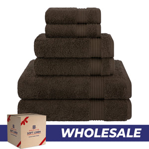 American Soft Linen Bekos 100% Cotton 6-Piece Turkish Bath Towel Sets, Wholesale Luxury Bath Towels
