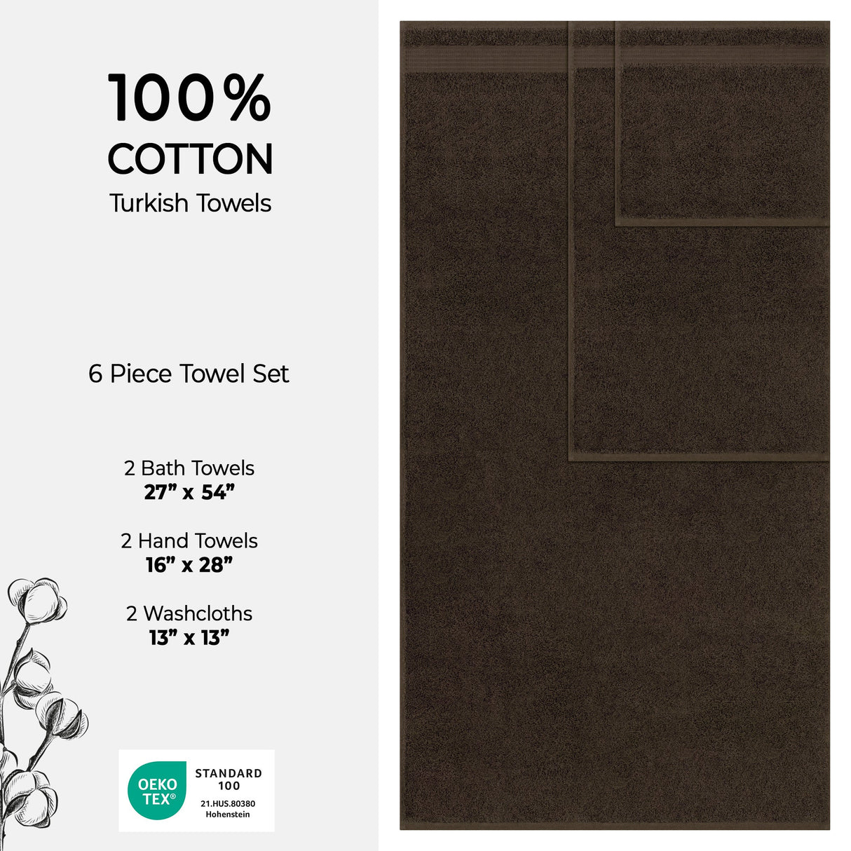 American Soft Linen Bekos 100% Cotton 6-Piece Turkish Bath Towel Sets, Wholesale Luxury Bath Towels