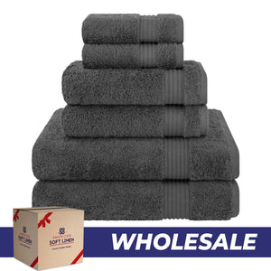 American Soft Linen Bekos 100% Cotton 6-Piece Turkish Bath Towel Sets, Wholesale Luxury Bath Towels