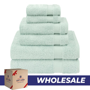 American Soft Linen Bekos 100% Cotton 6-Piece Turkish Bath Towel Sets, Wholesale Luxury Bath Towels