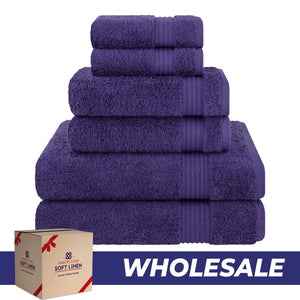 American Soft Linen Bekos 100% Cotton 6-Piece Turkish Bath Towel Sets, Wholesale Luxury Bath Towels