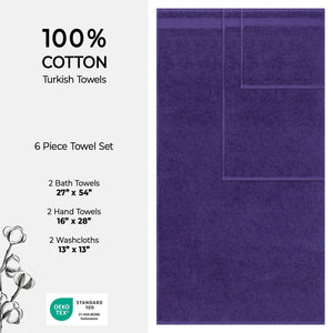 American Soft Linen Bekos 100% Cotton 6-Piece Turkish Bath Towel Sets, Wholesale Luxury Bath Towels