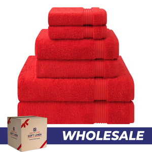 American Soft Linen Bekos 100% Cotton 6-Piece Turkish Bath Towel Sets, Wholesale Luxury Bath Towels