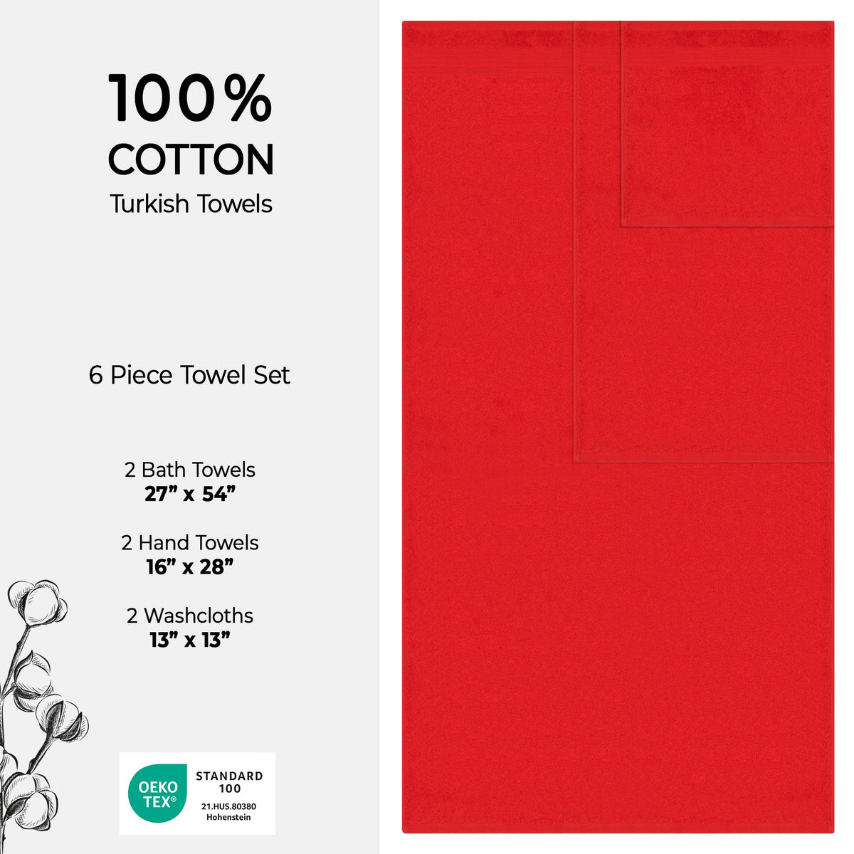 American Soft Linen Bekos 100% Cotton 6-Piece Turkish Bath Towel Sets, Wholesale Luxury Bath Towels