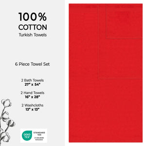 American Soft Linen Bekos 100% Cotton 6-Piece Turkish Bath Towel Sets, Wholesale Luxury Bath Towels