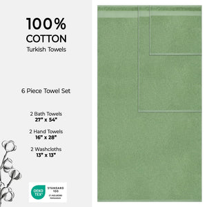 American Soft Linen Bekos 100% Cotton 6-Piece Turkish Bath Towel Sets, Wholesale Luxury Bath Towels