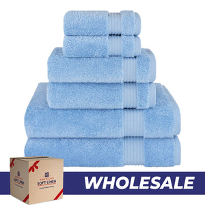 American Soft Linen Bekos 100% Cotton 6-Piece Turkish Bath Towel Sets, Wholesale Luxury Bath Towels