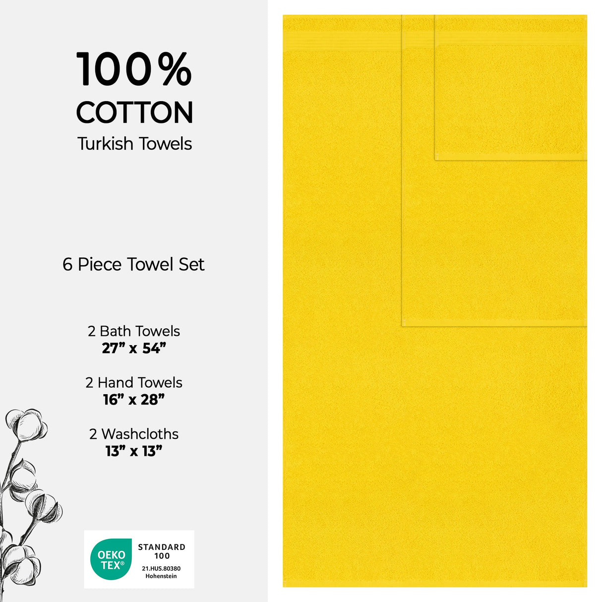 American Soft Linen Bekos 100% Cotton 6-Piece Turkish Bath Towel Sets, Wholesale Luxury Bath Towels