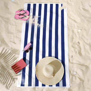 American Soft Linen, Premium Cotton 4 Pack Beach Towels, 30" x 60" Cabana Striped Pool Towels