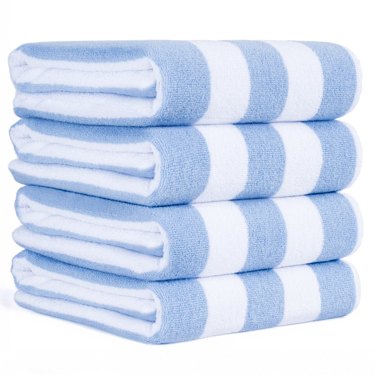 American Soft Linen, Premium Cotton 4 Pack Beach Towels, 30" x 60" Cabana Striped Pool Towels