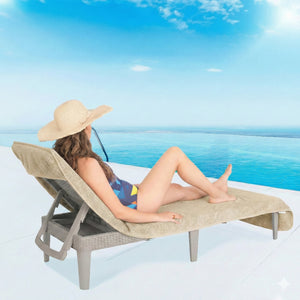 American Soft Linen Chaise Lounge Covers with Pocket, Premium Cotton Pool Chair Lounge Towels, 86x32 Inches-16 Set Case Pack