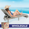 American Soft Linen Chaise Lounge Covers with Pocket, Premium Cotton Pool Chair Lounge Towels, 86x32 Inches-16 Set Case Pack
