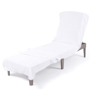 American Soft Linen Chaise Lounge Covers with Pocket, Premium Cotton Pool Chair Lounge Towels, 86x32 Inches-16 Set Case Pack
