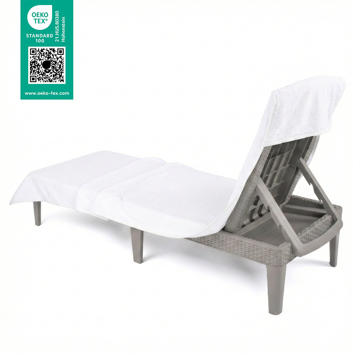 American Soft Linen Chaise Lounge Covers with Pocket, Premium Cotton Pool Chair Lounge Towels, 86x32 Inches-16 Set Case Pack